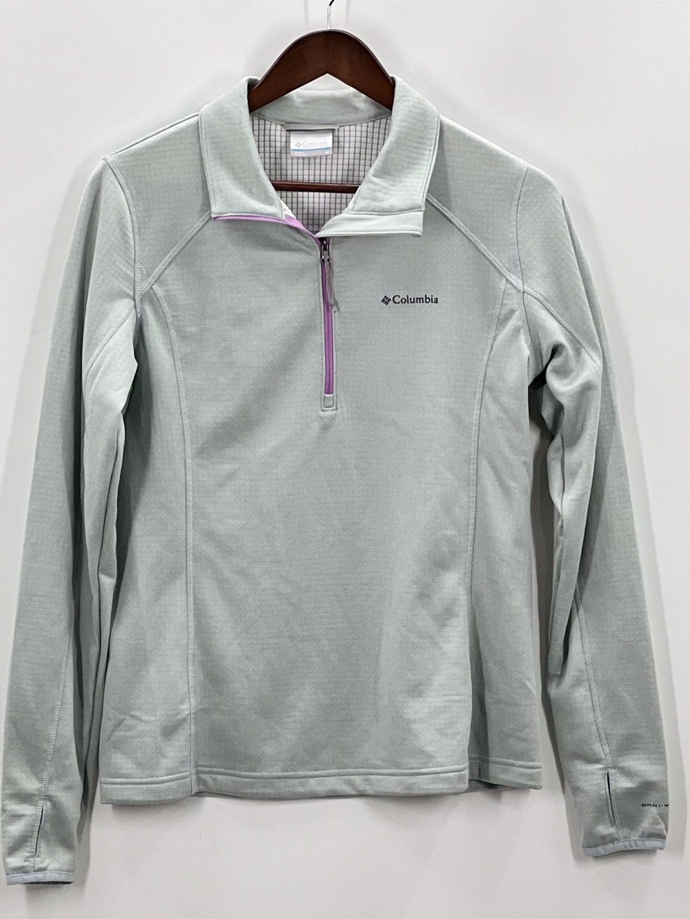315 Columbia Pale Mint Half-Zip Pullover with Lavender Trim